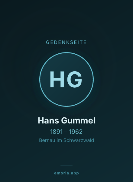 Gedenkportrait von Hans Gummel
