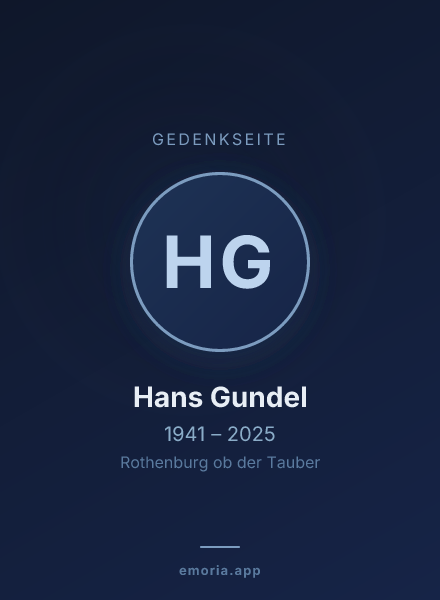 Gedenkportrait von Hans Gundel
