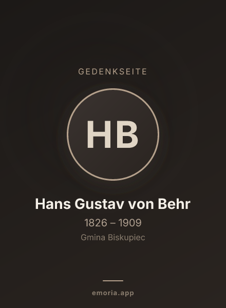 Gedenkportrait von Hans Gustav von Behr