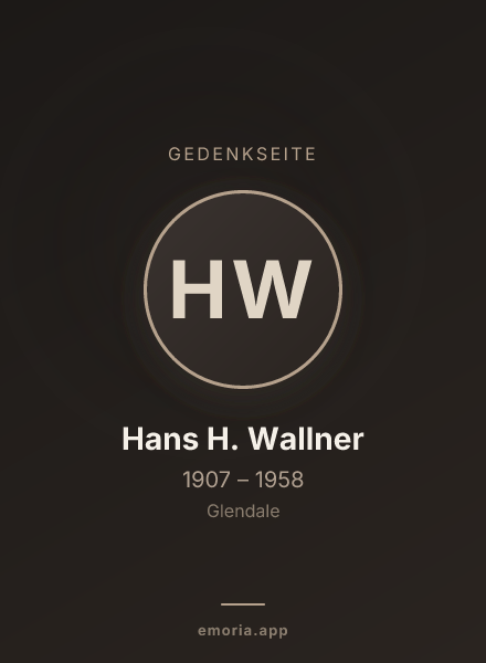 Gedenkportrait von Hans H. Wallner