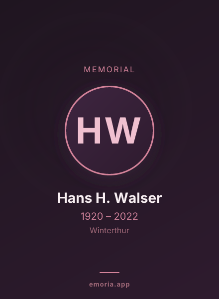 Memorial portrait of Hans H. Walser