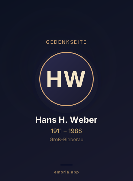 Gedenkportrait von Hans H. Weber