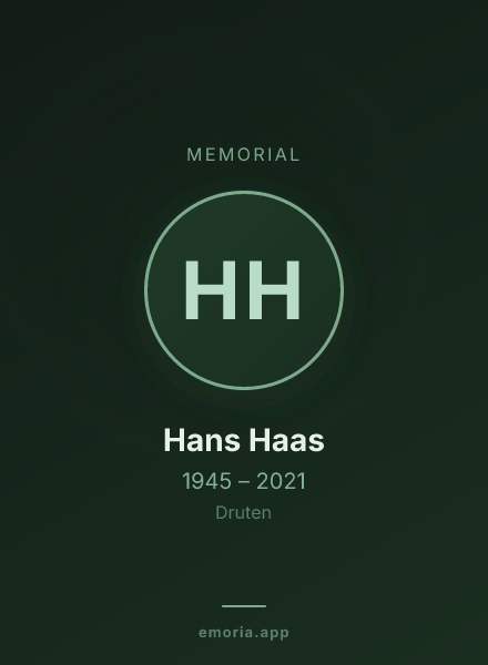 Memorial portrait of Hans Haas