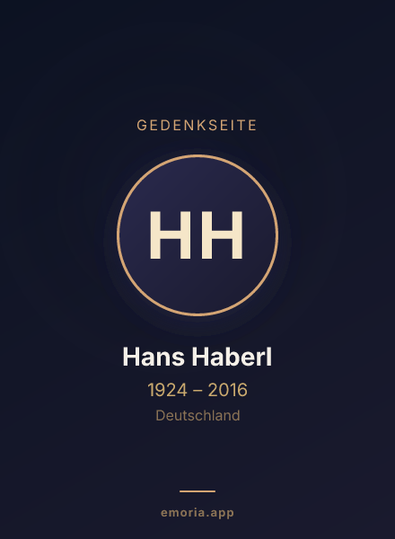 Gedenkportrait von Hans Haberl