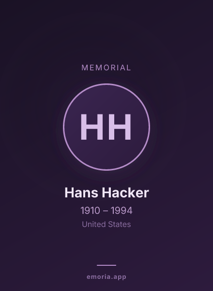 Memorial portrait of Hans Hacker