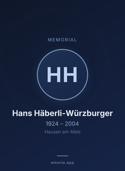 Memorial portrait of Hans Häberli-Würzburger