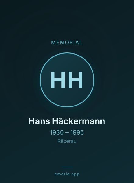 Memorial portrait of Hans Häckermann