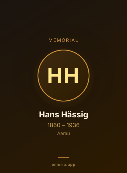 Memorial portrait of Hans Hässig