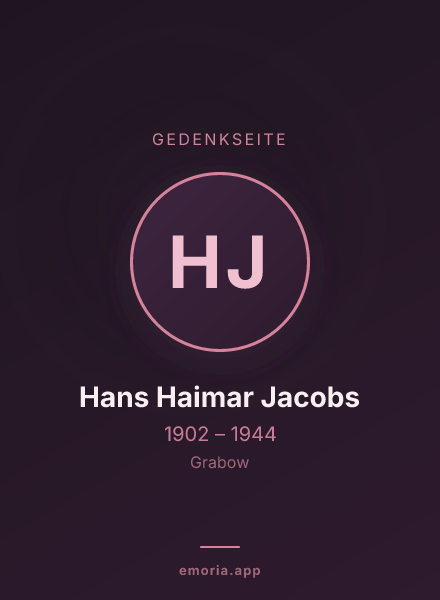 Gedenkportrait von Hans Haimar Jacobs
