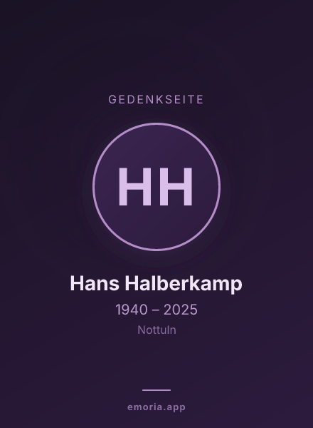 Gedenkportrait von Hans Halberkamp
