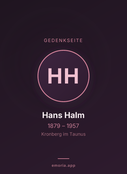 Gedenkportrait von Hans Halm