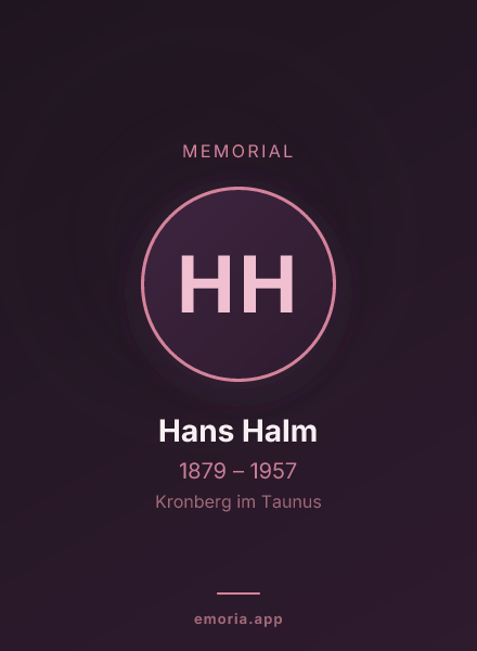 Memorial portrait of Hans Halm