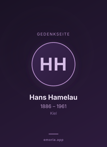 Gedenkportrait von Hans Hamelau