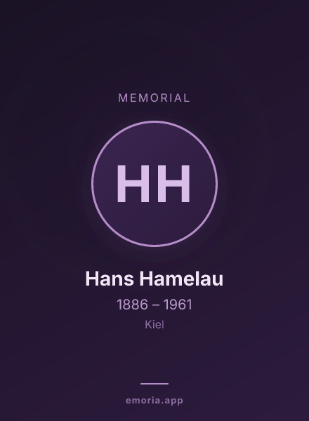 Memorial portrait of Hans Hamelau