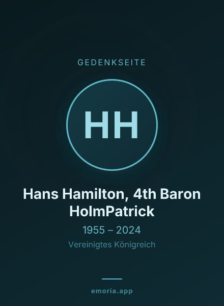 Gedenkportrait von Hans Hamilton, 4th Baron HolmPatrick