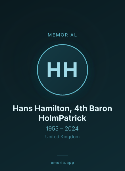 Memorial portrait of Hans Hamilton, 4th Baron HolmPatrick