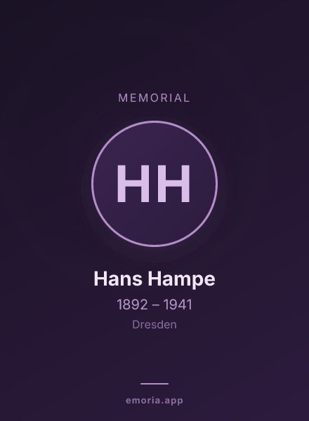 Memorial portrait of Hans Hampe