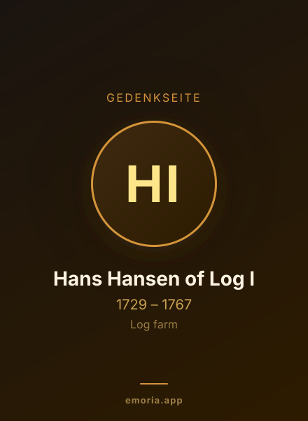 Gedenkportrait von Hans Hansen of Log I