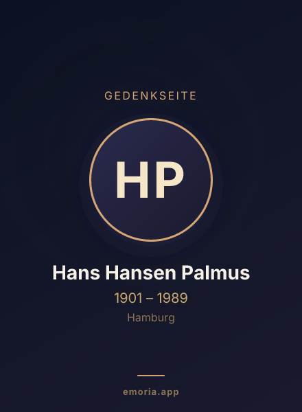 Gedenkportrait von Hans Hansen Palmus