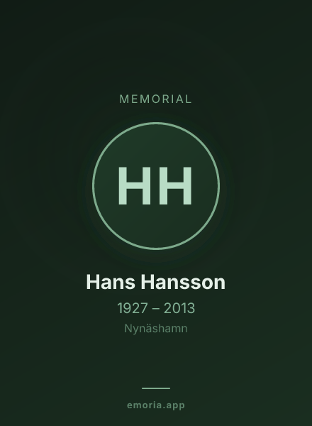 Memorial portrait of Hans Hansson