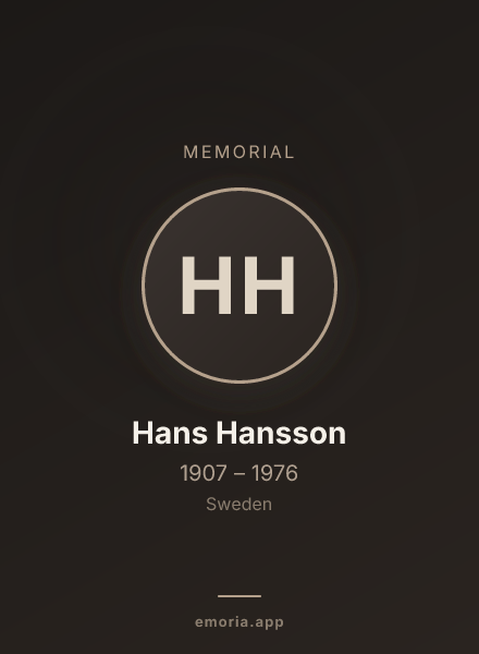 Memorial portrait of Hans Hansson