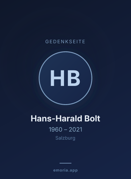 Gedenkportrait von Hans-Harald Bolt