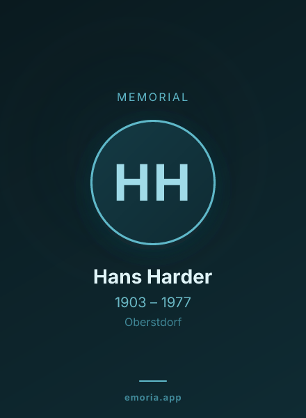 Memorial portrait of Hans Harder