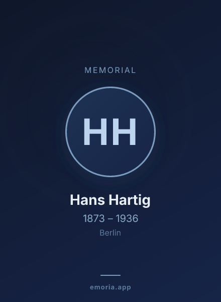 Memorial portrait of Hans Hartig