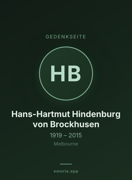 Gedenkportrait von Hans-Hartmut Hindenburg von Brockhusen