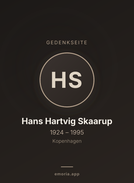 Gedenkportrait von Hans Hartvig Skaarup
