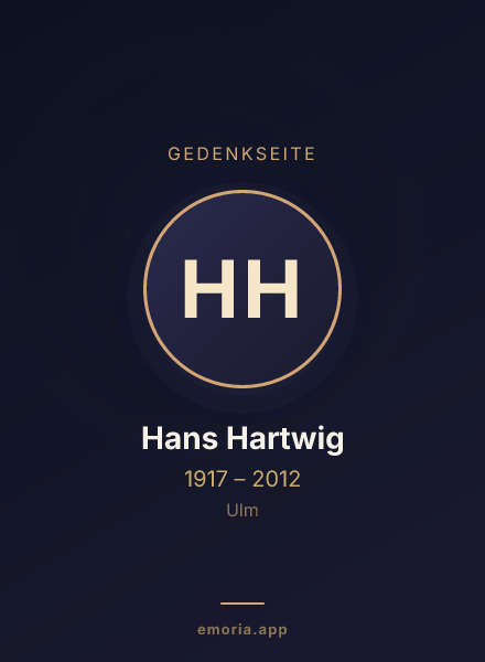 Gedenkportrait von Hans Hartwig