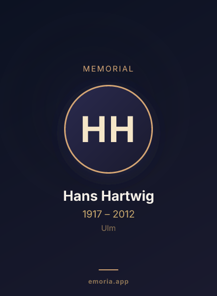 Memorial portrait of Hans Hartwig