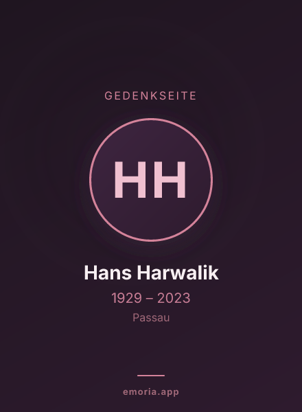 Gedenkportrait von Hans Harwalik