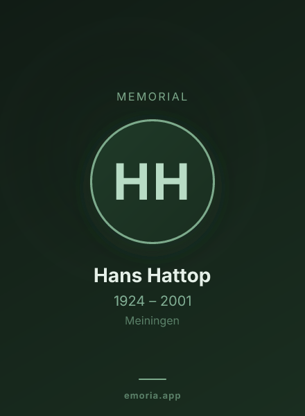 Memorial portrait of Hans Hattop