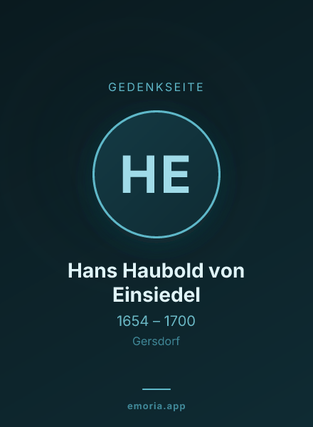 Gedenkportrait von Hans Haubold von Einsiedel