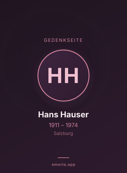 Gedenkportrait von Hans Hauser