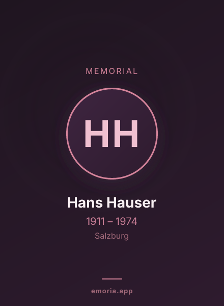 Memorial portrait of Hans Hauser