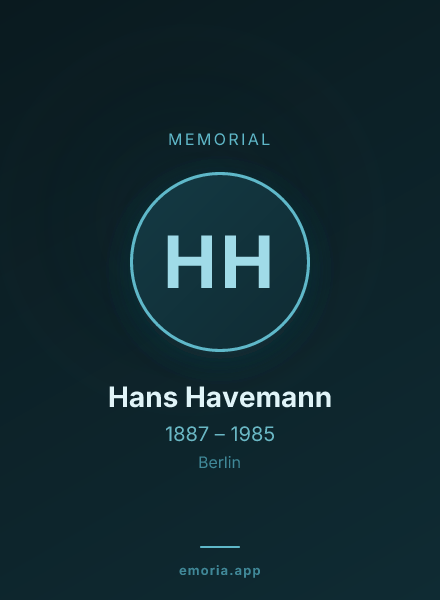 Memorial portrait of Hans Havemann