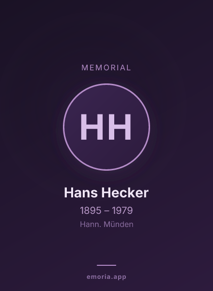 Memorial portrait of Hans Hecker