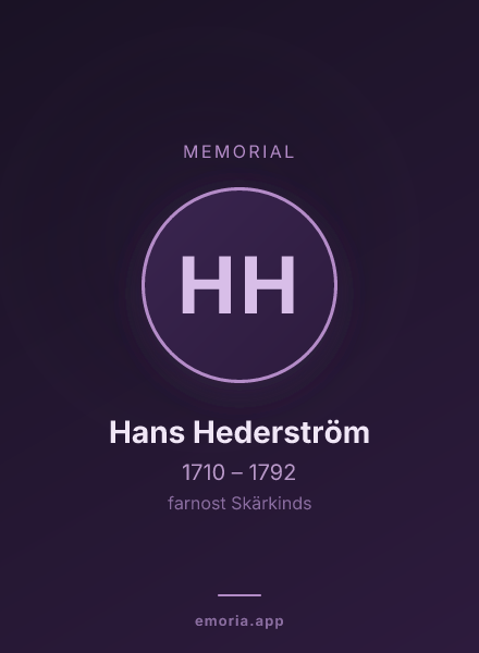 Memorial portrait of Hans Hederström