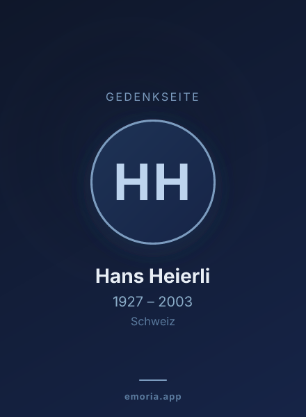 Gedenkportrait von Hans Heierli