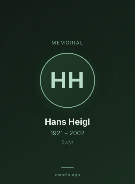 Memorial portrait of Hans Heigl