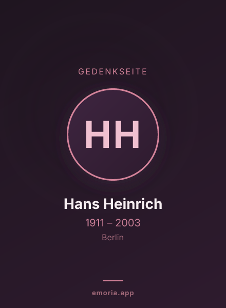 Gedenkportrait von Hans Heinrich
