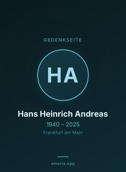 Gedenkportrait von Hans Heinrich Andreas