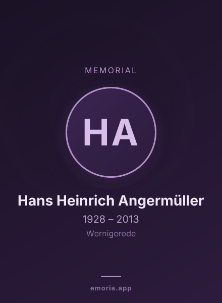 Memorial portrait of Hans Heinrich Angermüller