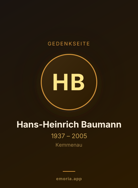Gedenkportrait von Hans-Heinrich Baumann