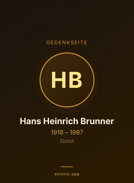 Gedenkportrait von Hans Heinrich Brunner