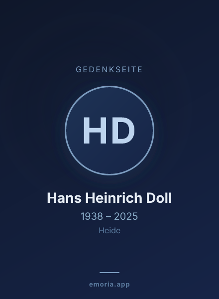 Gedenkportrait von Hans Heinrich Doll
