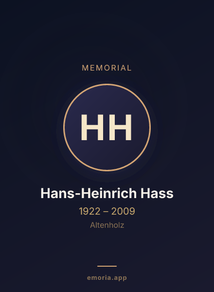 Memorial portrait of Hans-Heinrich Hass