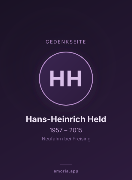 Gedenkportrait von Hans-Heinrich Held